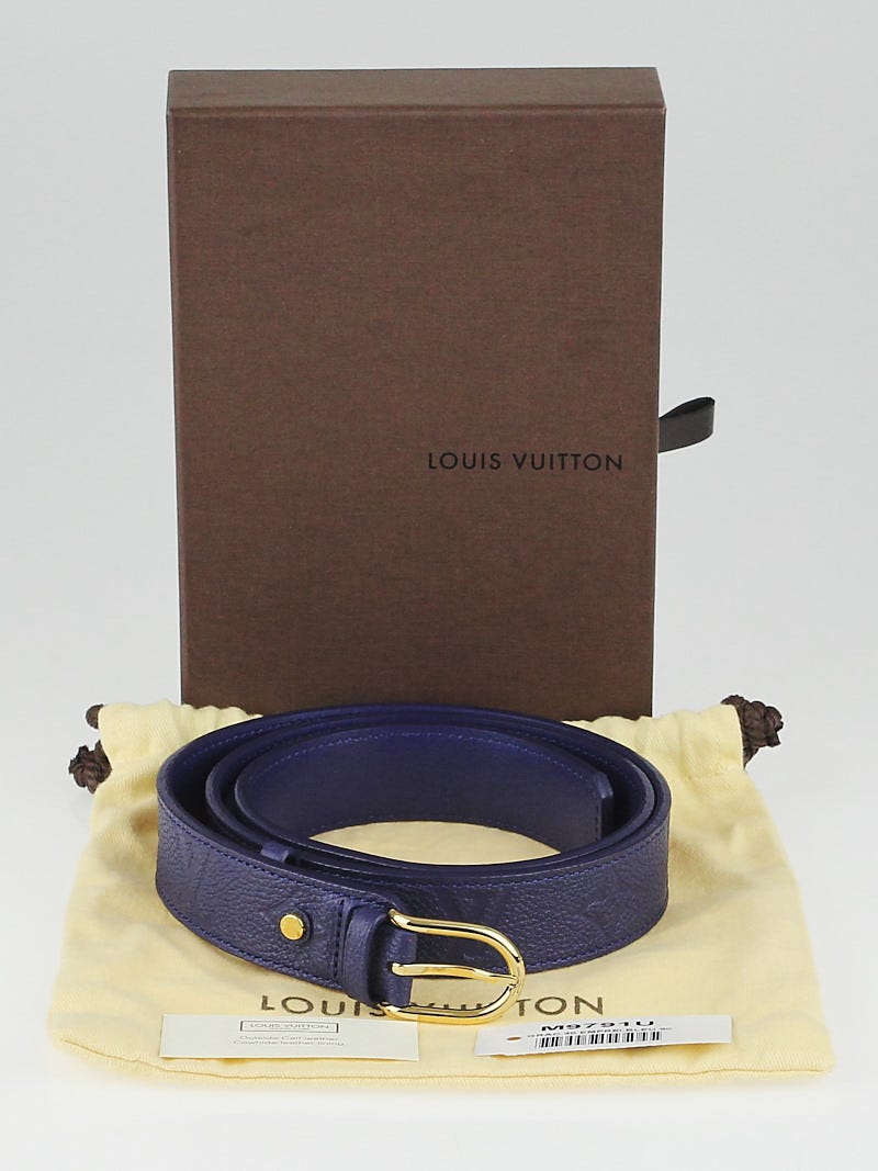 Louis Vuitton 30mm Bleu Infini Monogram Empreinte Leather Gracieuse Belt  Size 90/36 - Yoogi's Closet