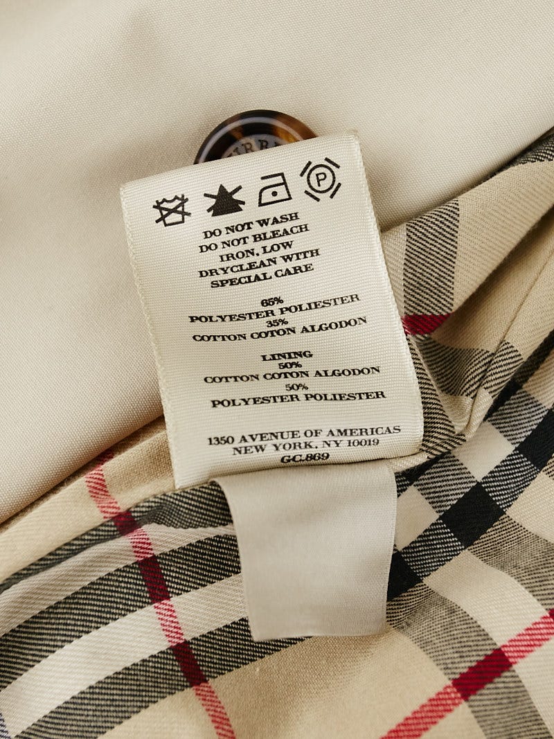 Burberry London Stone Polyester Blend Ivybridge Trench Coat Size 4