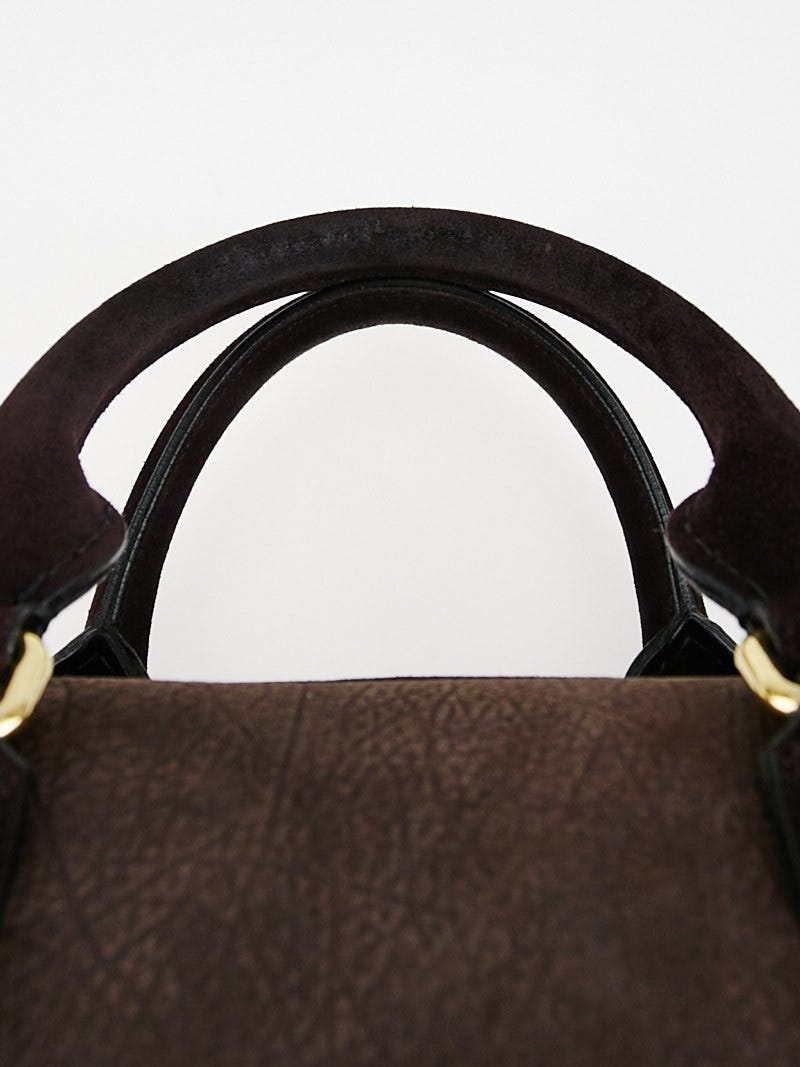 Burberry Prorsum Plum Purple Nubuck Leather Large Boston Bag