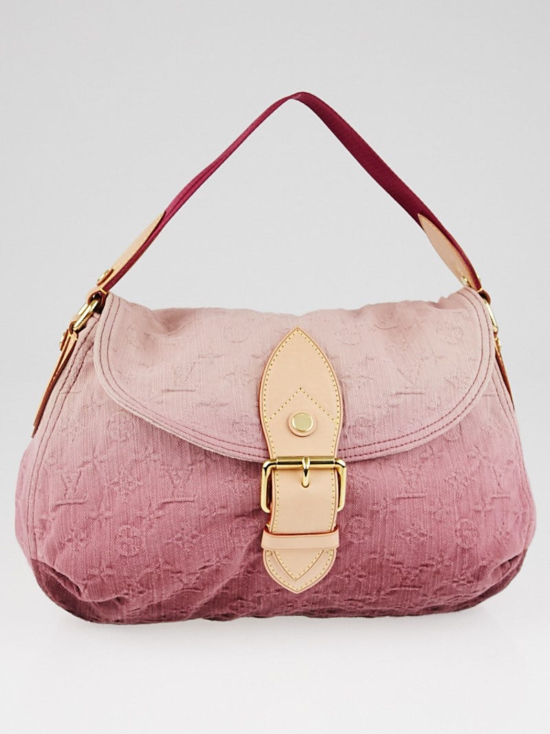 Vuitton Pink Denim Monogram Shoulder Bag