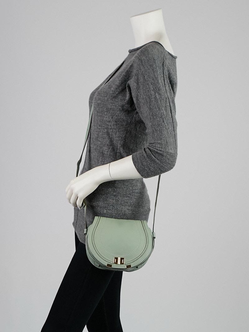 Chloe Icy Mint Calfskin Leather Mini Marcie Turn-lock Crossbody