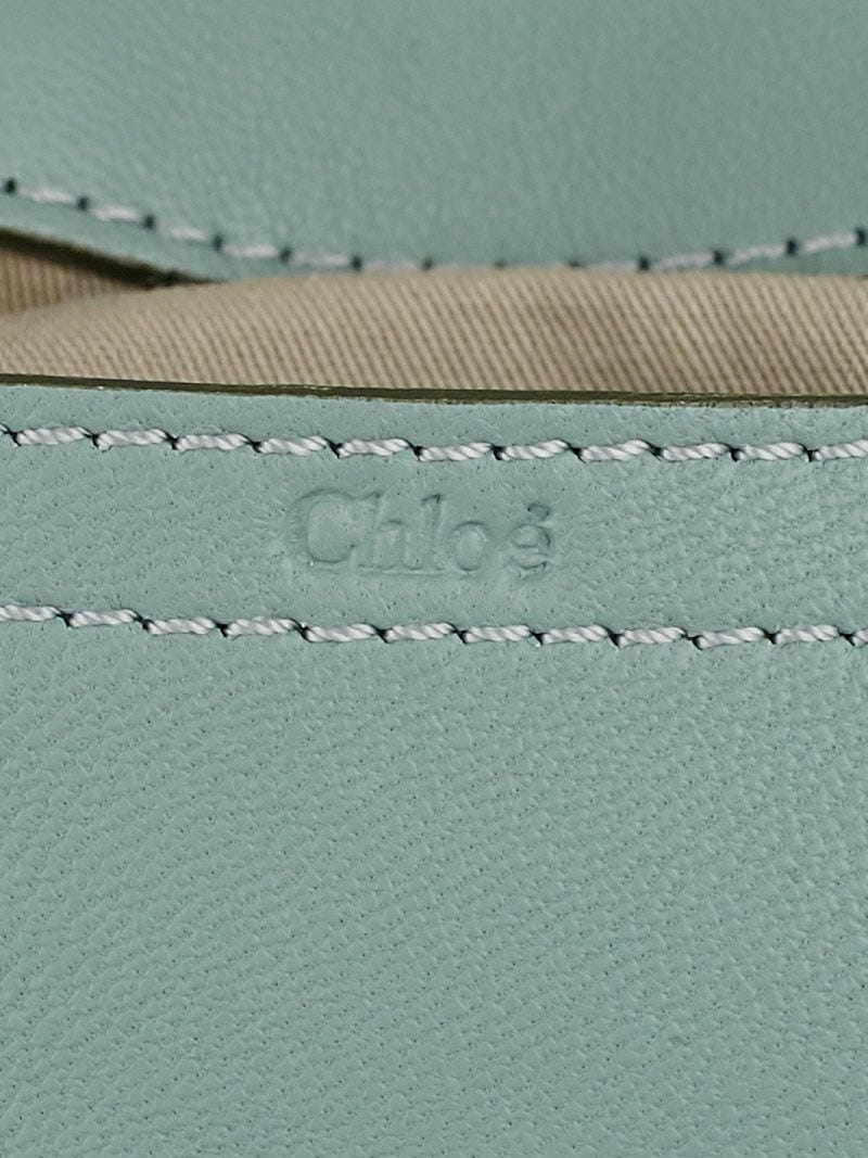 Chloe Icy Mint Calfskin Leather Mini Marcie Turn-lock Crossbody