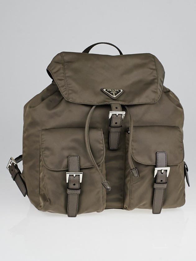 Prada Fumo Tessuto Nylon Zainetto Backpack Bag BZ2811