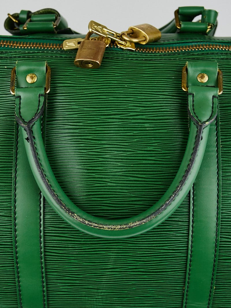 【値下げ】Louis Vuitton 水着 XL オリーブグリーン Louis Vuitton Borneo Green Epi Leather Keepall 55 Bag | Yoogi's Closet