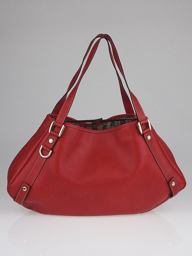 Gucci Red Leather Medium Abbey Tote Bag