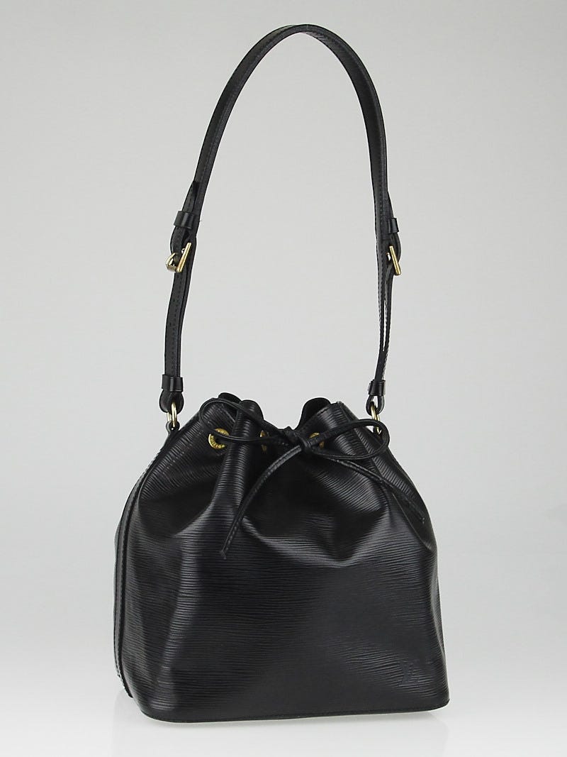 Authentic Louis Vuitton Black Epi Leather Petite Noe Drawstring Bucket  Shoulder Bag