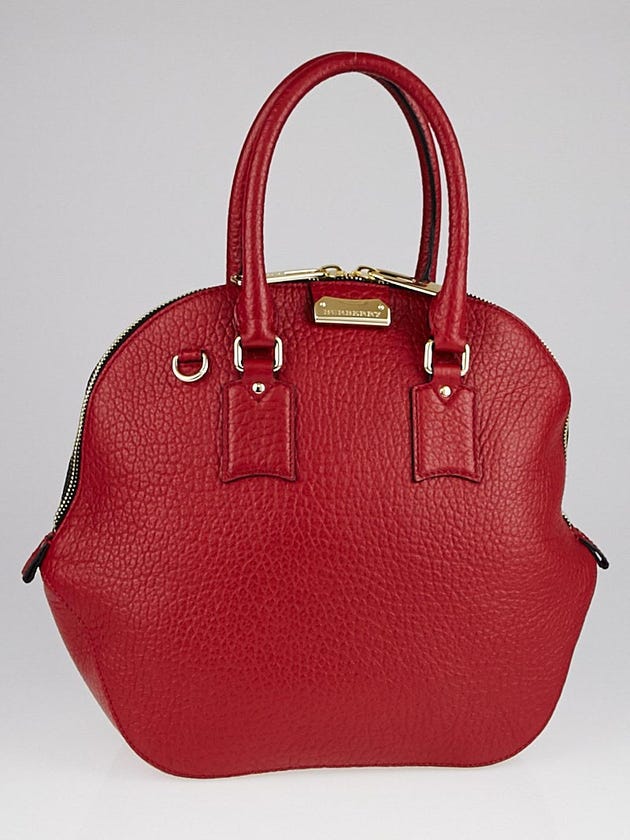 Burberry Military Red Grain Leather Medium Orchard Bag
