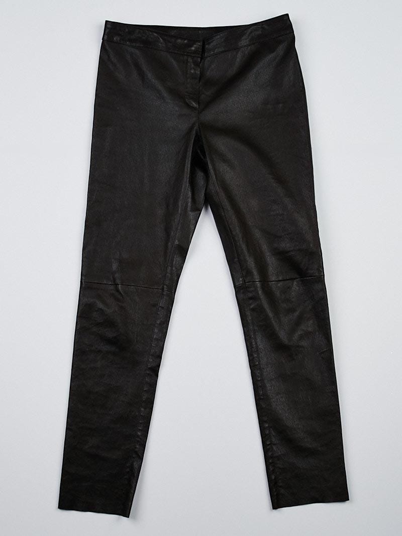 Fendi Brown Stretch Leather Leggings Size 4 38 Yoogi s Closet