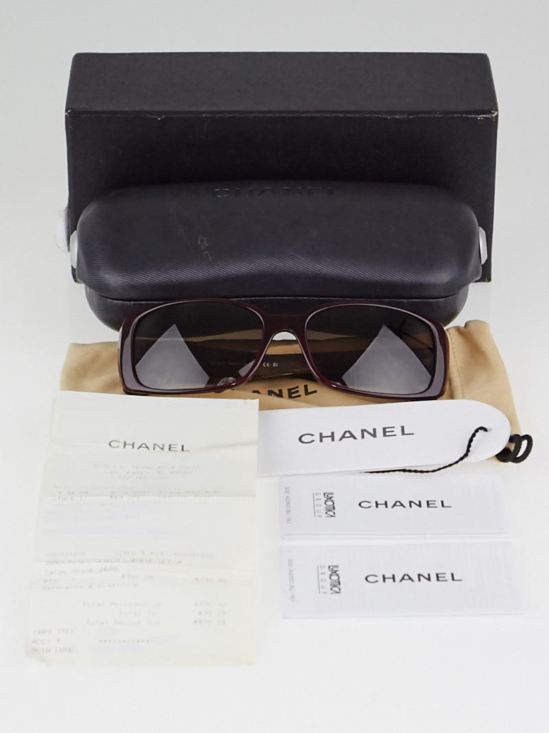 Chanel Bordeaux/Brown Square Frame CC Sunglasses - 5115-Q