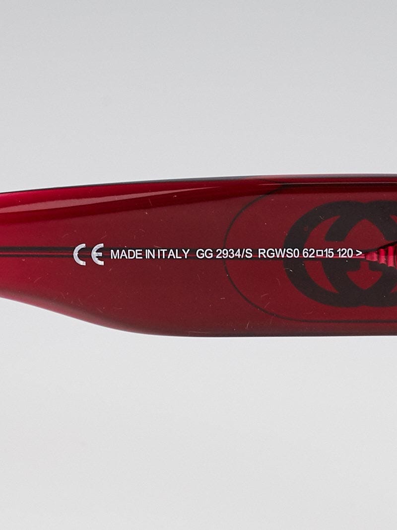 Gucci Red Plastic Frame Oversized Sunglasses-2934/S | Yoogi's Closet