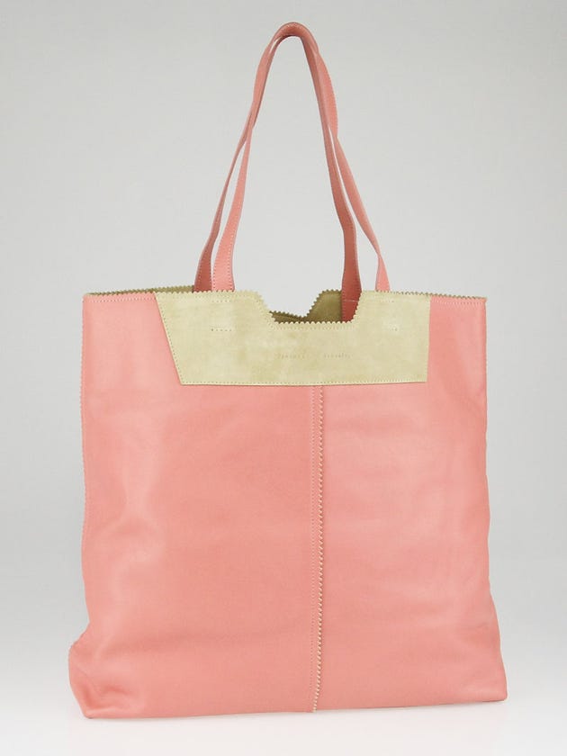 Proenza Schouler Blush Leather and Beige Suede Paper Bag Tote Bag