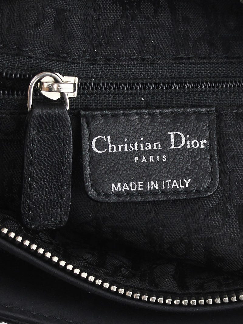 Christian Dior Black Cannage Quilted Nylon Medium Lady Dior