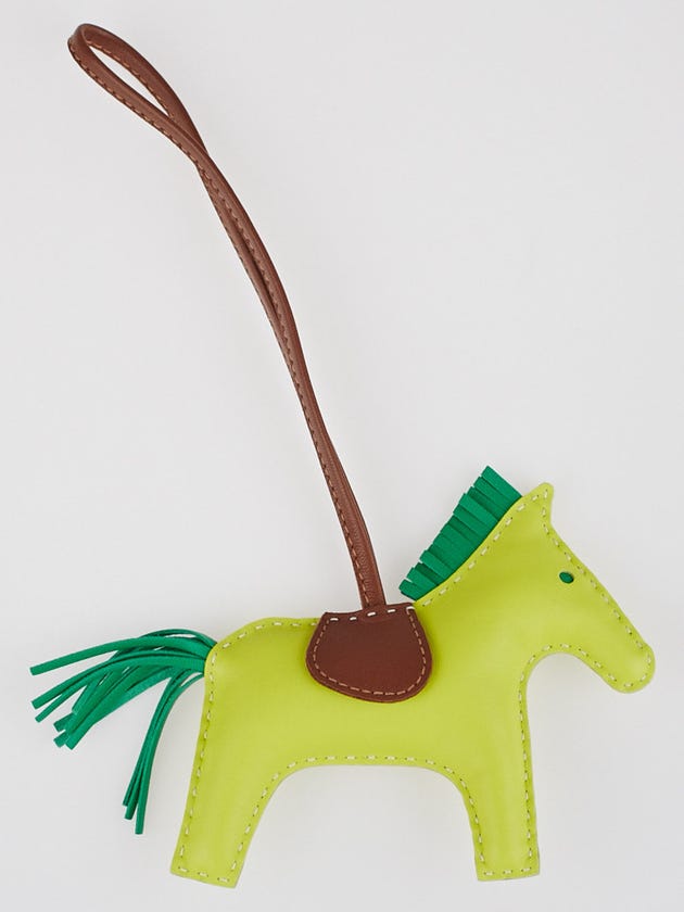 Hermes Lime/Menthe/Fauve Lambskin GriGri Rodeo Horse MM Bag Charm