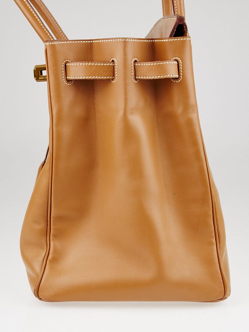 Hermes 40cm Natural Chamonix Leather Gold Plated Birkin Bag