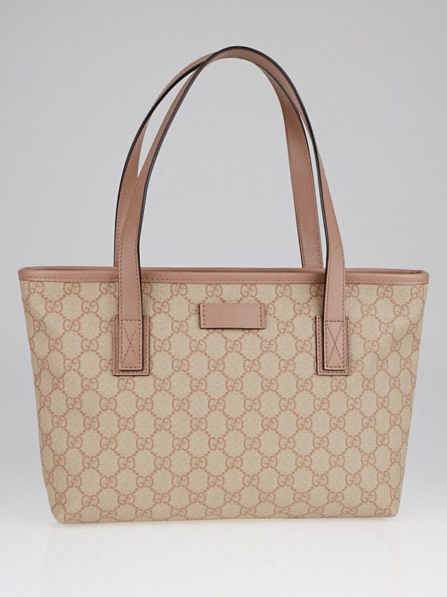 Gucci Beige/Pink GG Coated Canvas Small Tote Bag