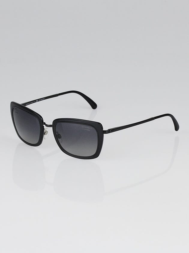 Chanel Black Plastic and Metal Square Frame Sunglasses-4203