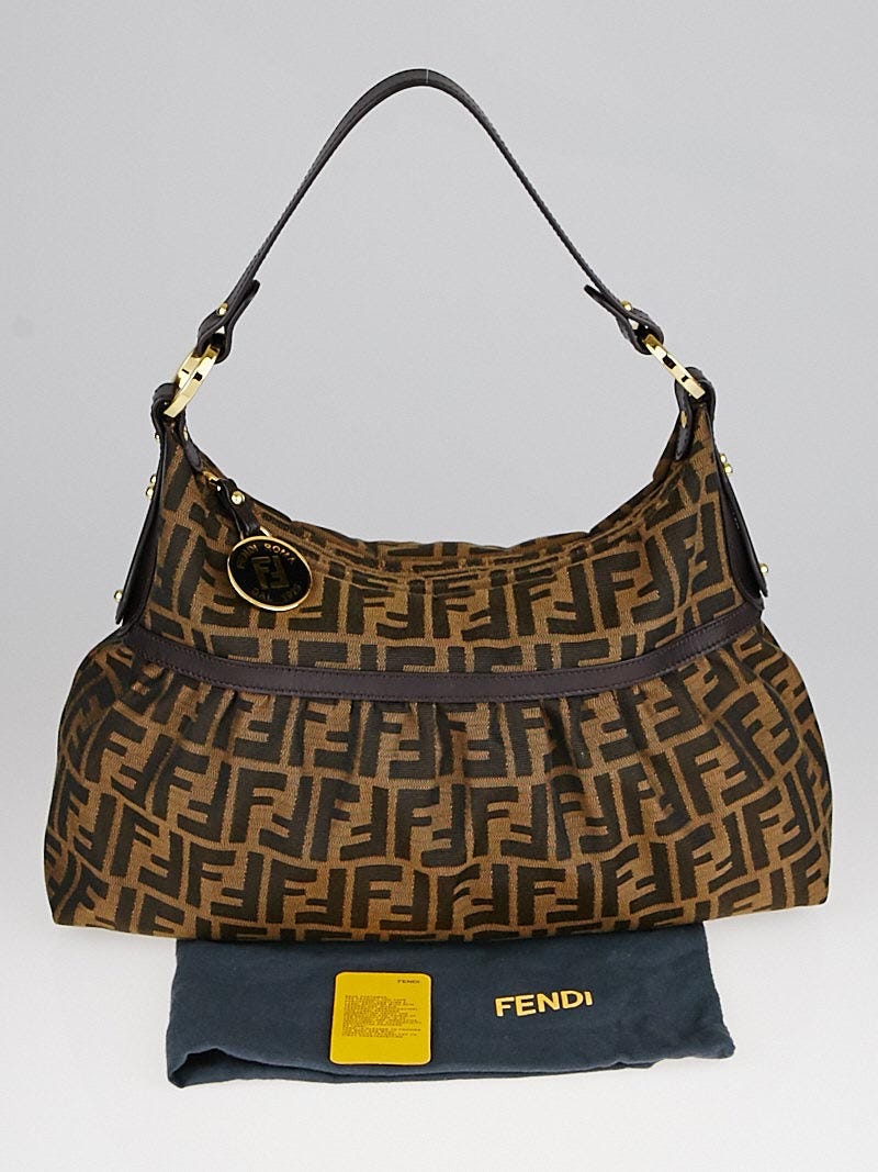 断捨離決行中　FENDI ズッカ柄 SHOULDER BAG ブラウン 中古・古着通販】FENDI (フェンディ) ショルダーバッグ ズッカ