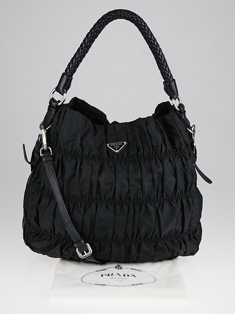 PRADA Tessuto City Nylon Shoulder Bag Black-US