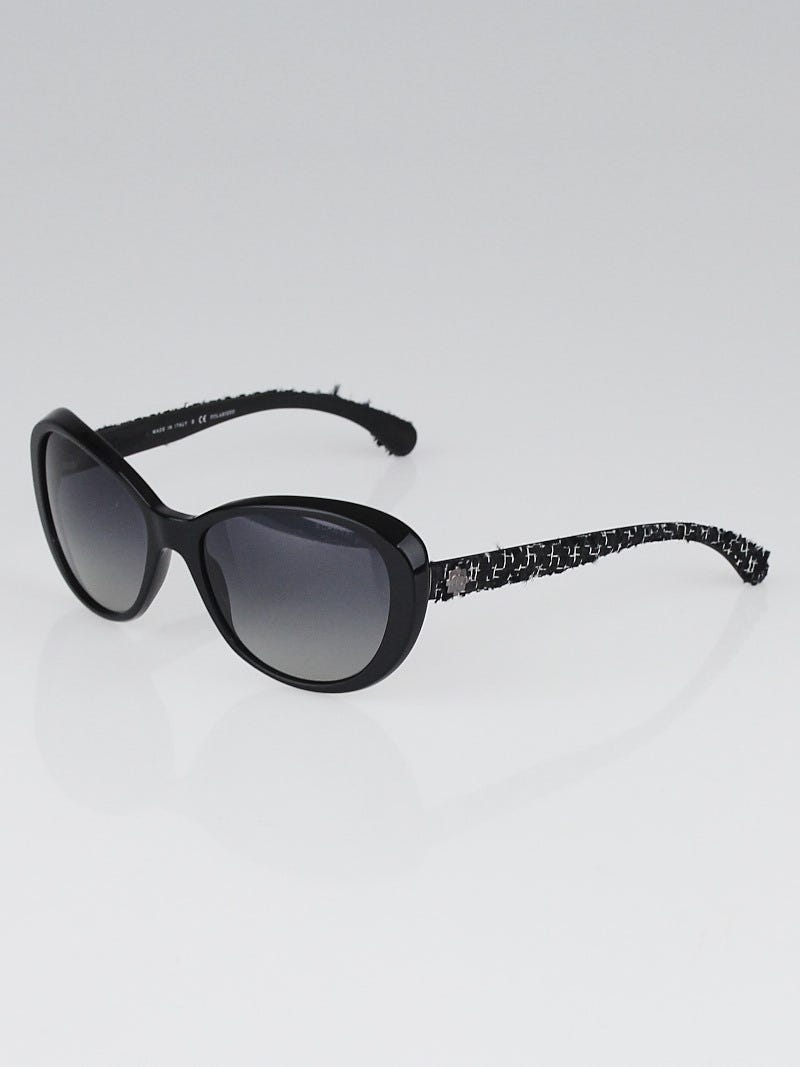 CHANEL, Accessories, Authentic Chanel Cc Logo Tweed Sunglasses Eye Wear  Plastic Black
