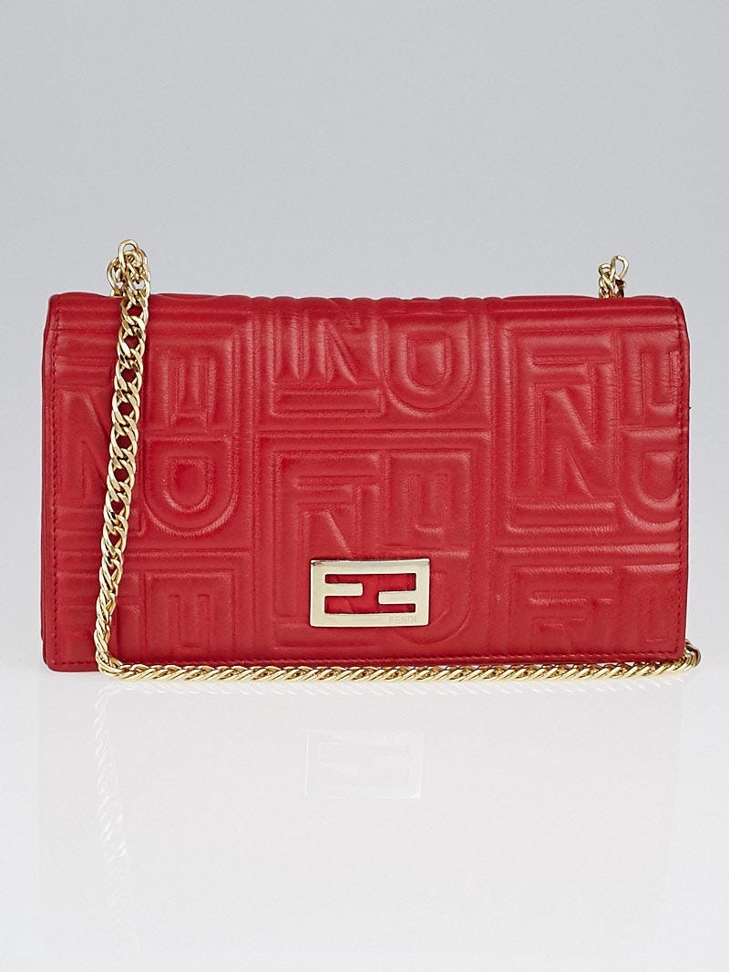 Fendi red clutch deals