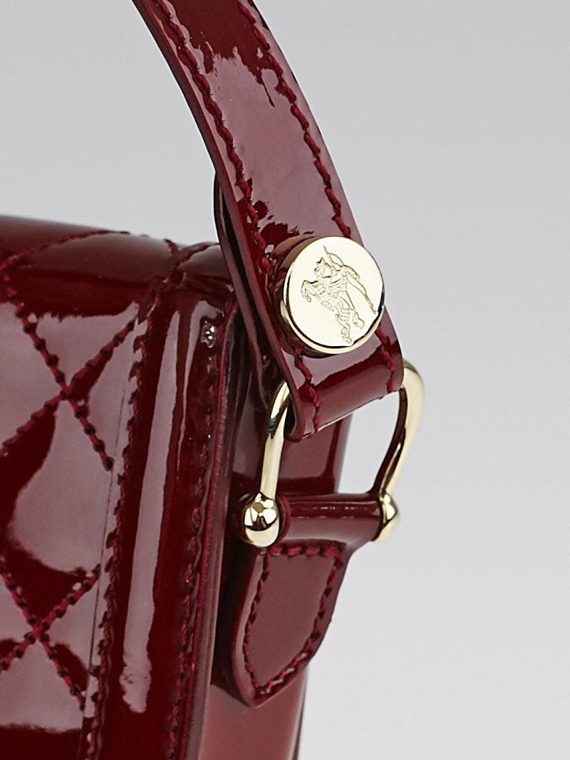 Burberry Red Quilted Patent Leather Mini Crossbody Bag | Yoogi's