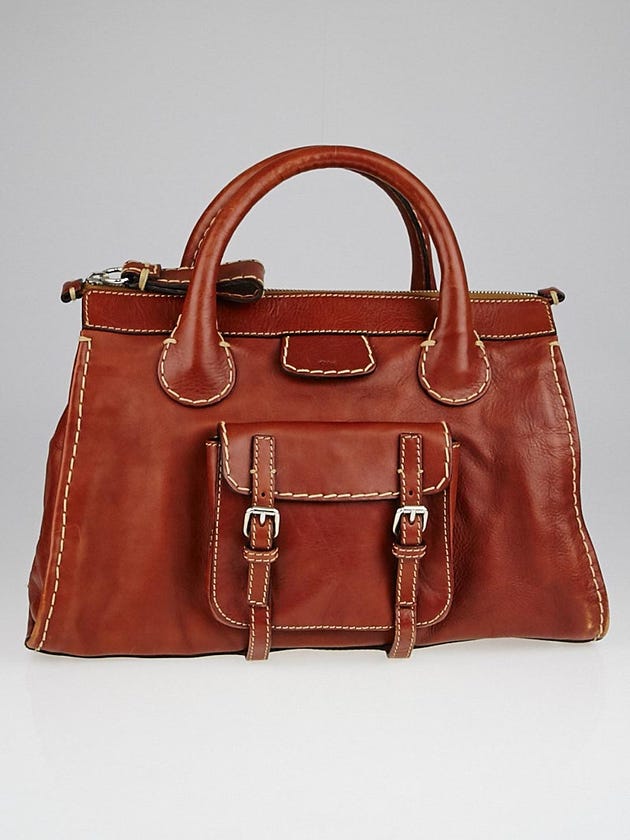 Chloe Brown Leather Edith Satchel Bag