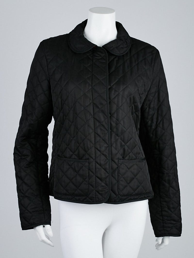 Burberry Brit Black Diamond Quilted Polyester Jacket Size L