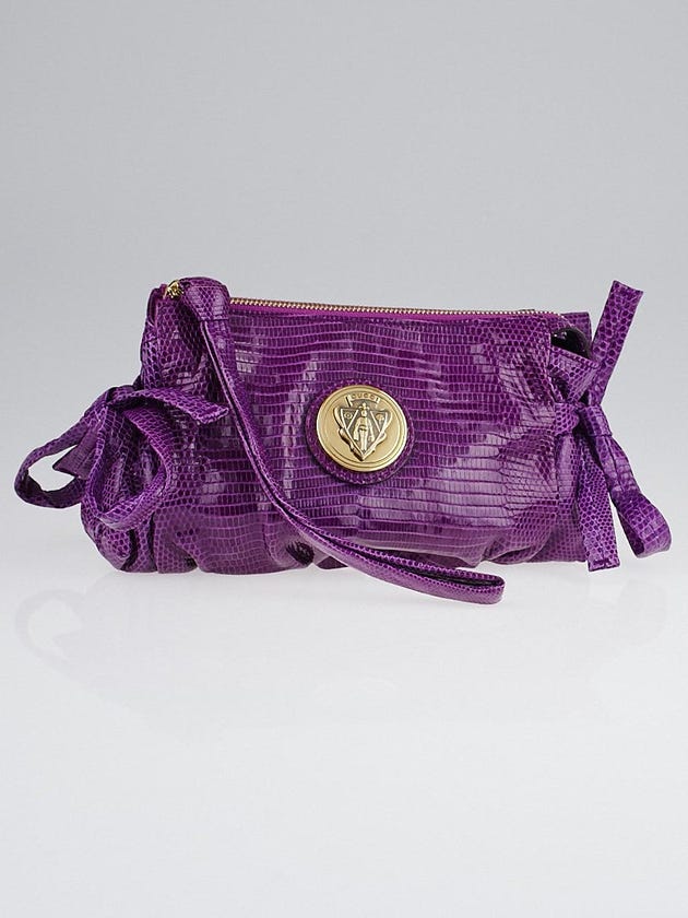 Gucci Purple Lizard Hysteria Clutch Bag