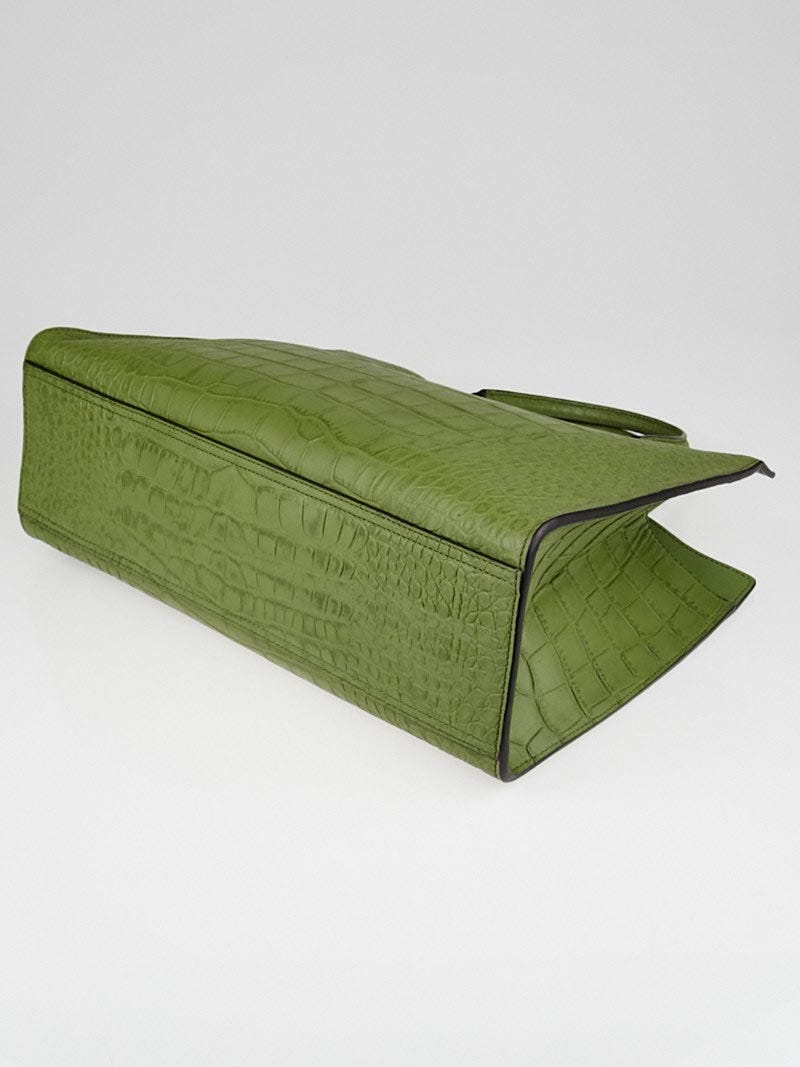 クッキィ Gucci Sage Green Soft Crocodile Jackie Top Handle Bag | Yoogi's Closet