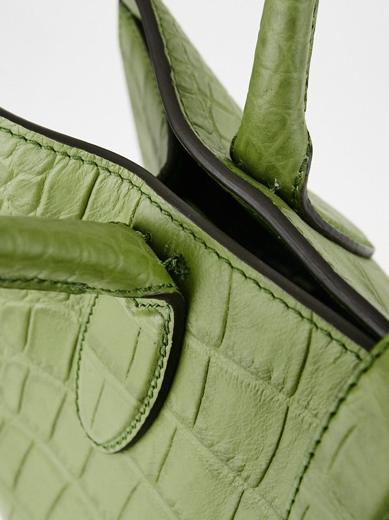 Gucci Sage Green Soft Crocodile Jackie Top Handle Bag | Yoogi's Closet