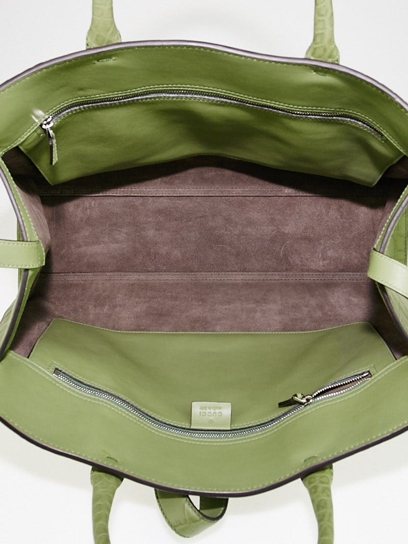 バッグ clowGUCCI Gucci Sage Green Soft Crocodile Jackie Top Handle Bag | Yoogi's Closet
