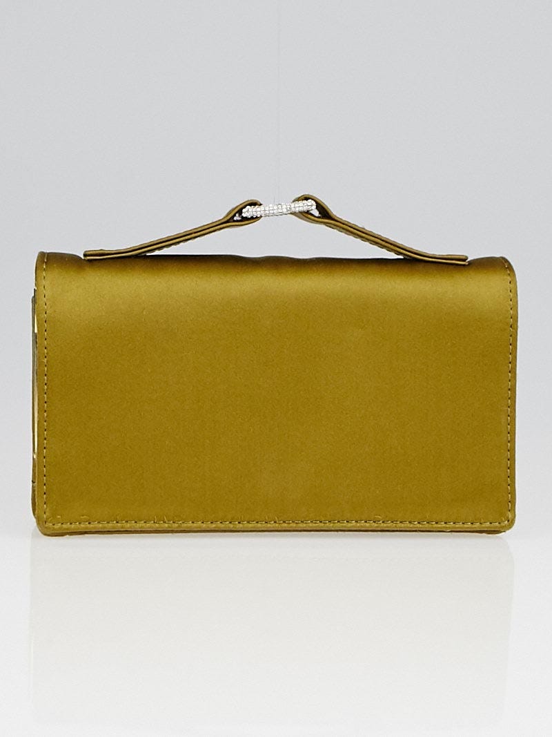 Valentino Gold Satin Embellished Handle Clutch Bag Yoogi s Closet