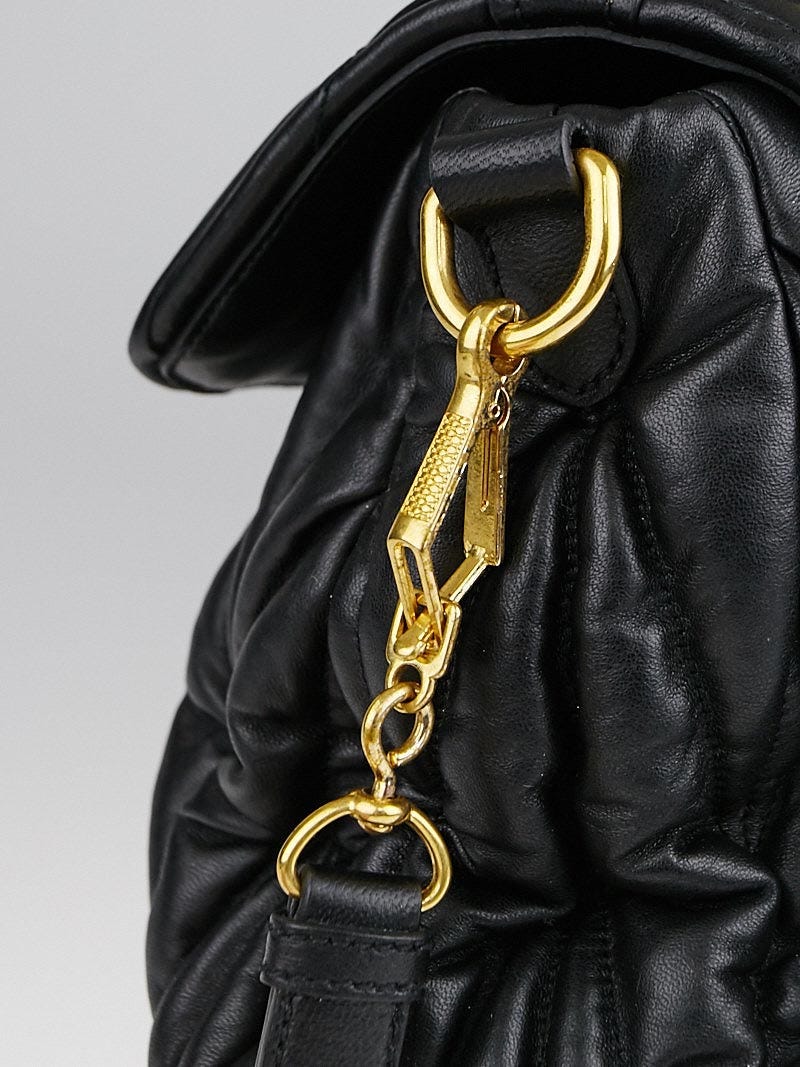Miu Miu Black Matelasse Leather Bauletto Bag RN0666 | Yoogi's Closet
