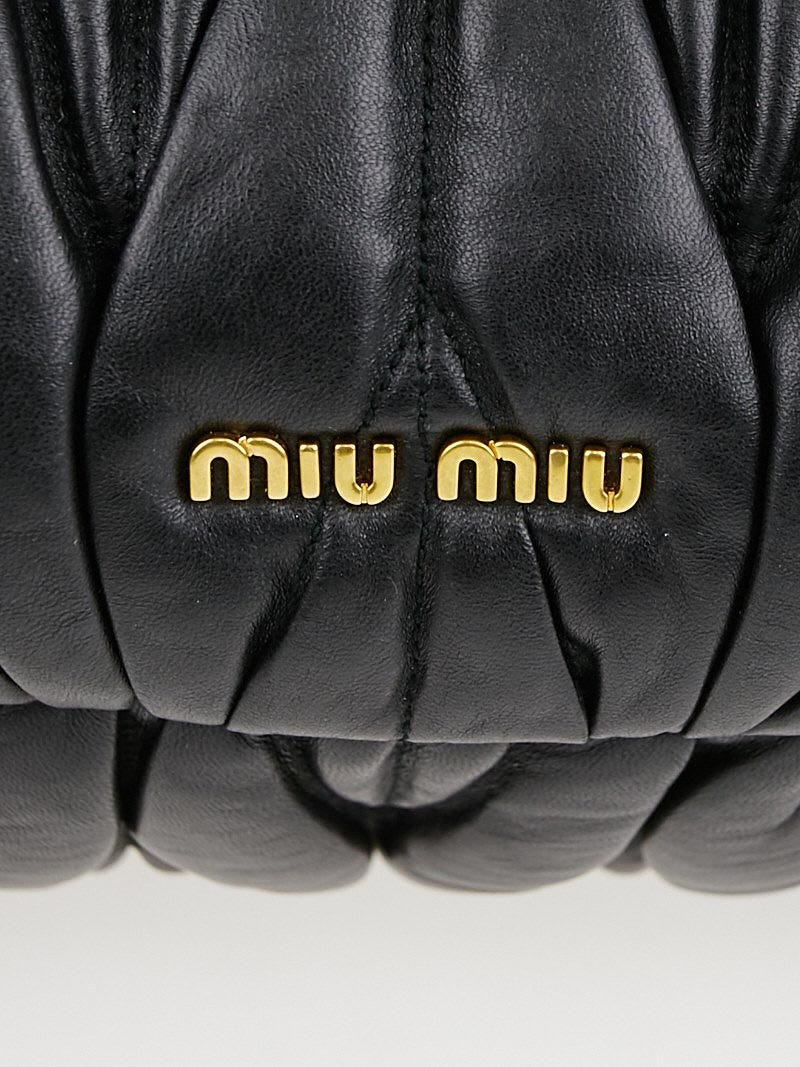 Miu Miu Black Matelasse Leather Bauletto Bag RN0666