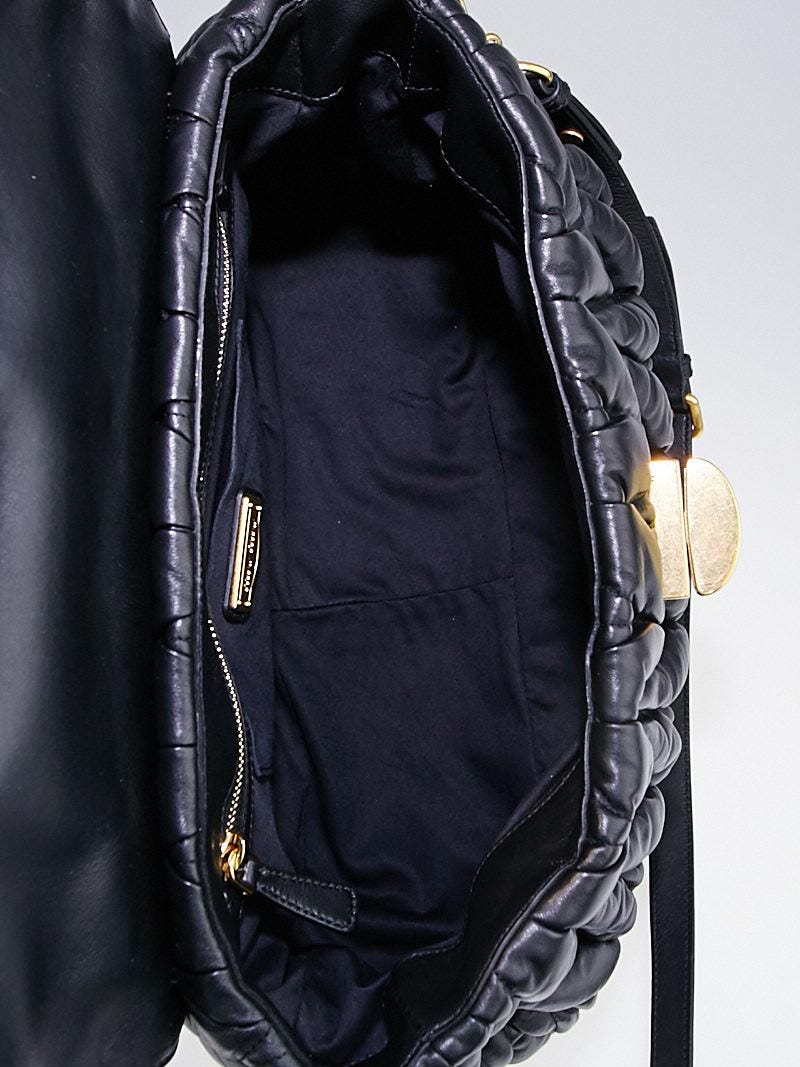 Miu Miu Black Matelasse Leather Bauletto Bag RN0666