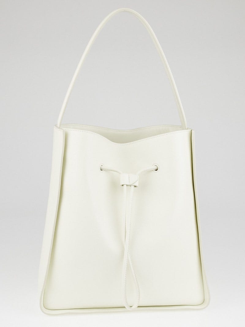 3.1 Phillip Lim Off-White Leather Large Soleil Drawstring Bucket Bag |  Yoogi's Closet