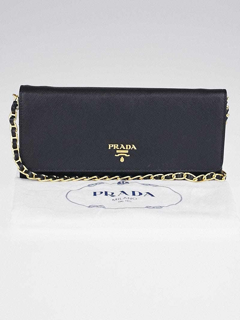 Prada wallet online on chain black