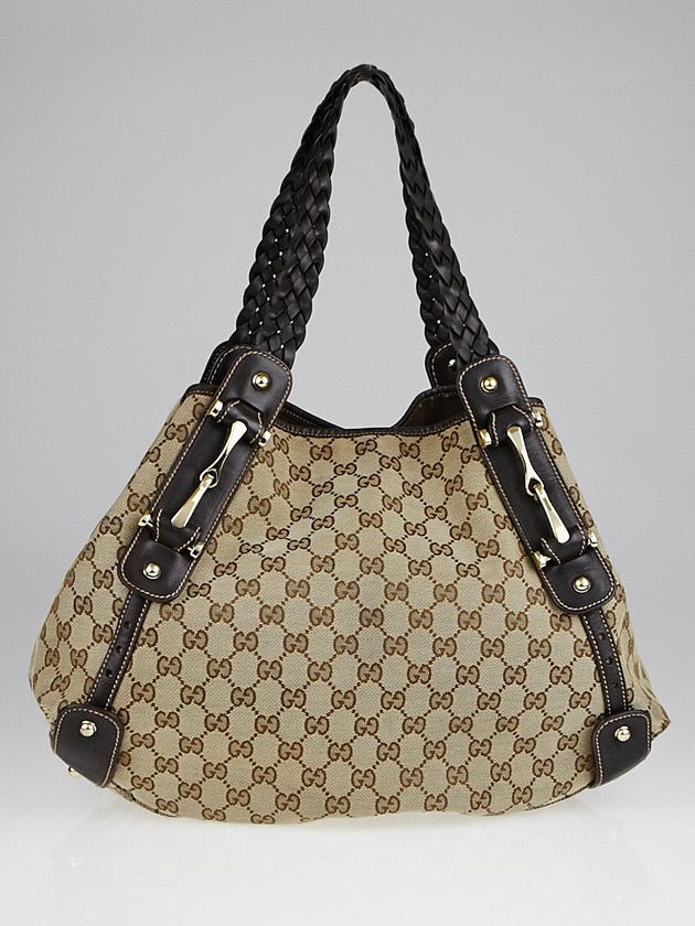 Gucci Beige/Ebony GG Canvas Pelham Medium Shoulder Bag