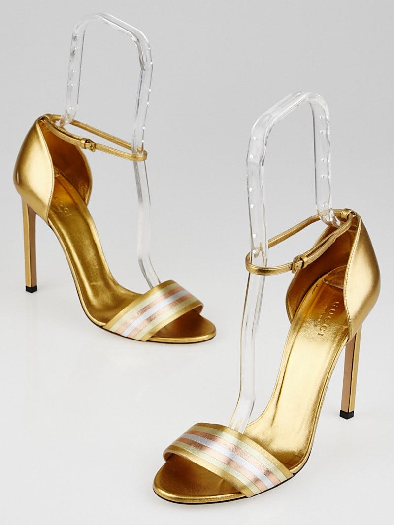 Gucci gold sandals with pearls outlet