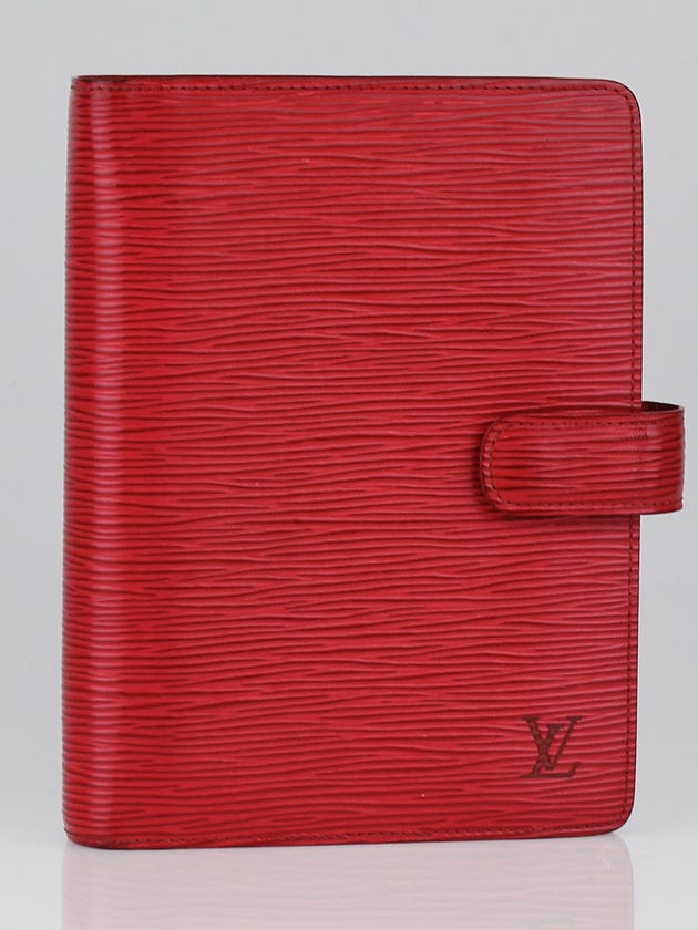Louis Vuitton Red Epi Leather Medium Agenda Cover/Notebook
