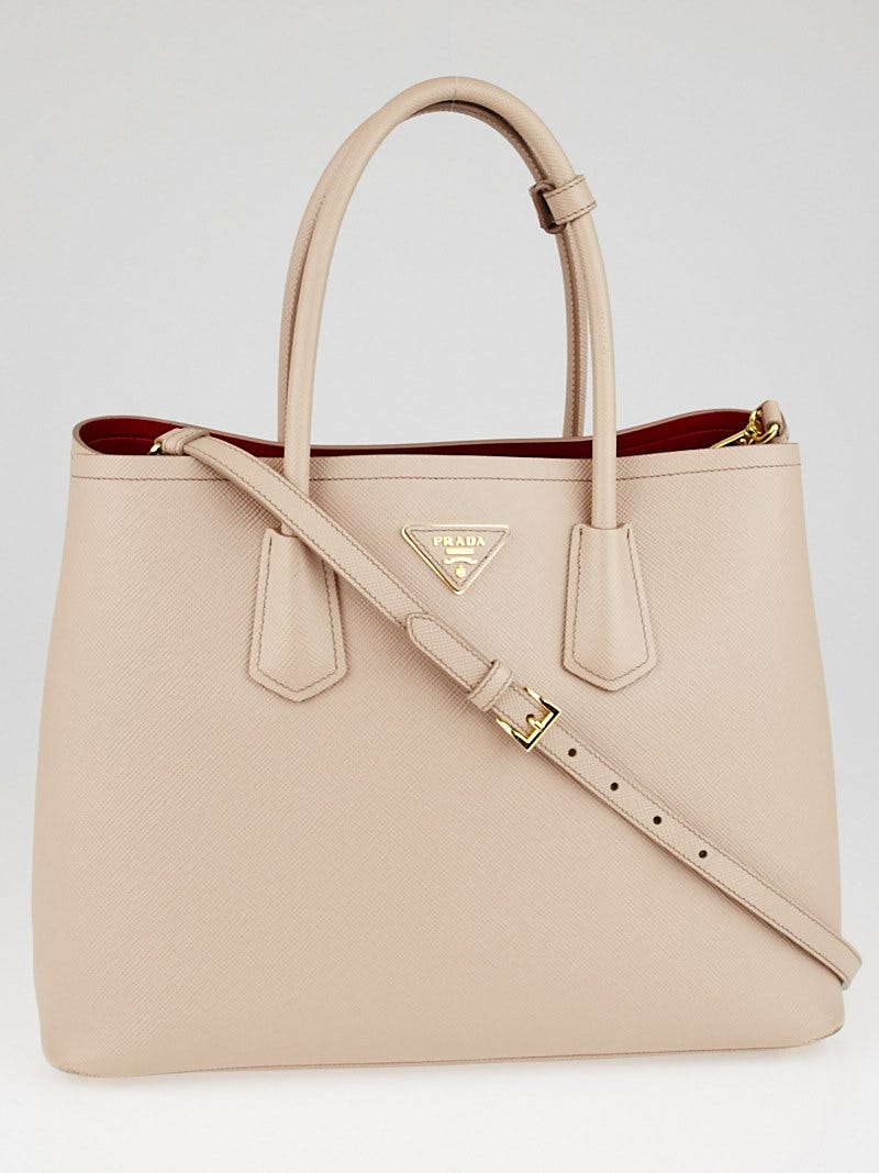 Prada Cammeo Saffiano Leather Double Handle Tote Bag B2756T Yoogi s Closet
