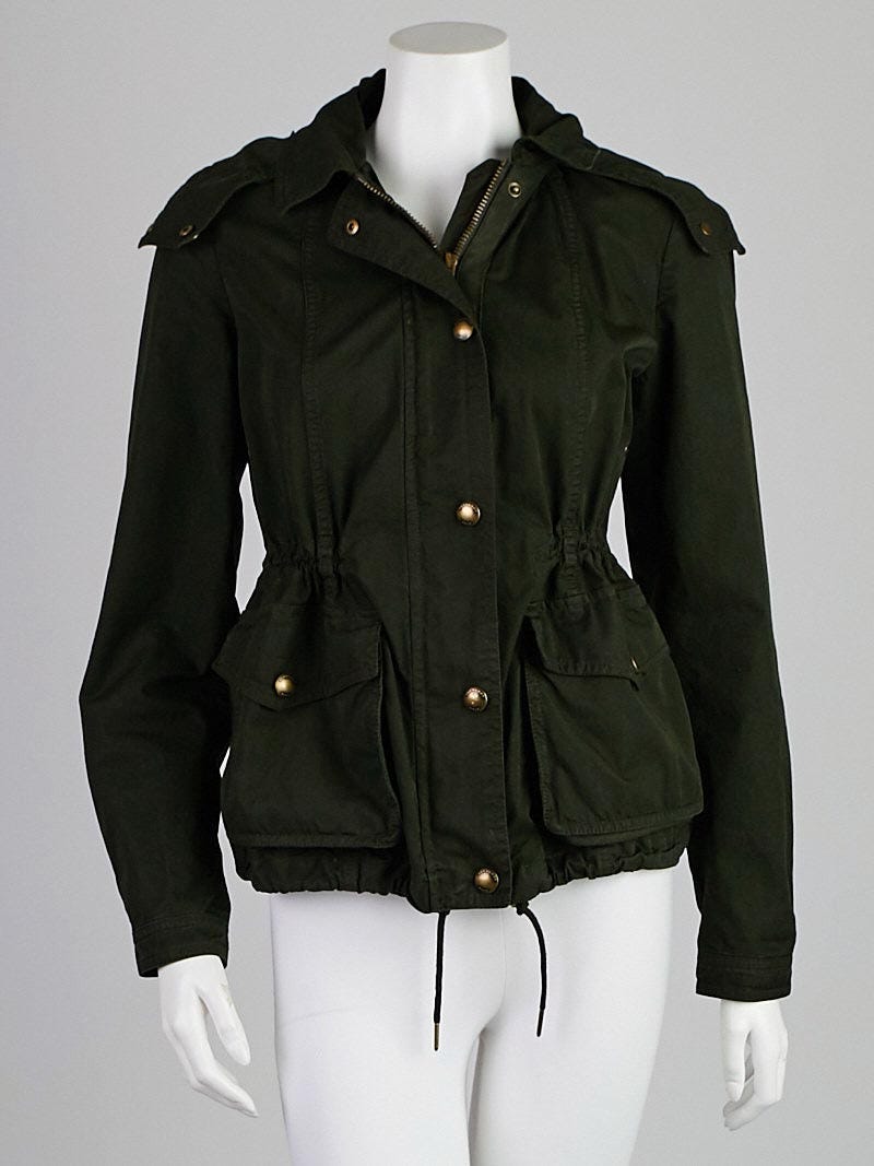 Burberry-brit-classic-military-jacket-green outlet