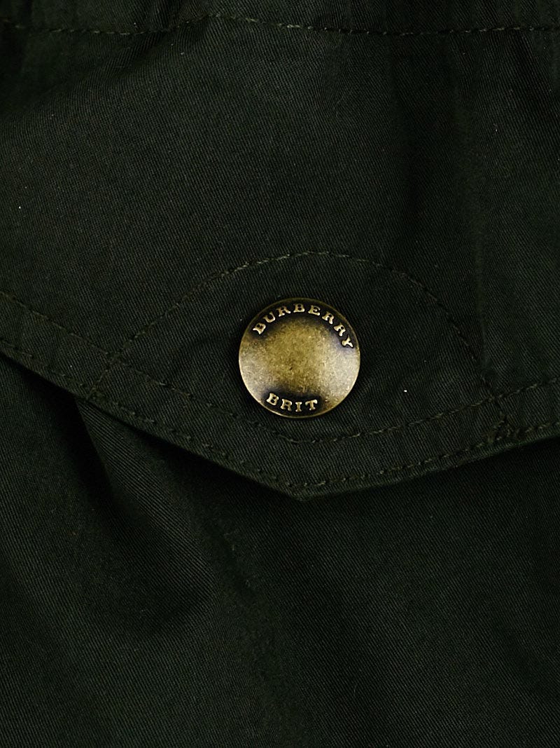 Burberry Brit Dark Green Cotton Anderford Jacket Size S Yoogi s Closet