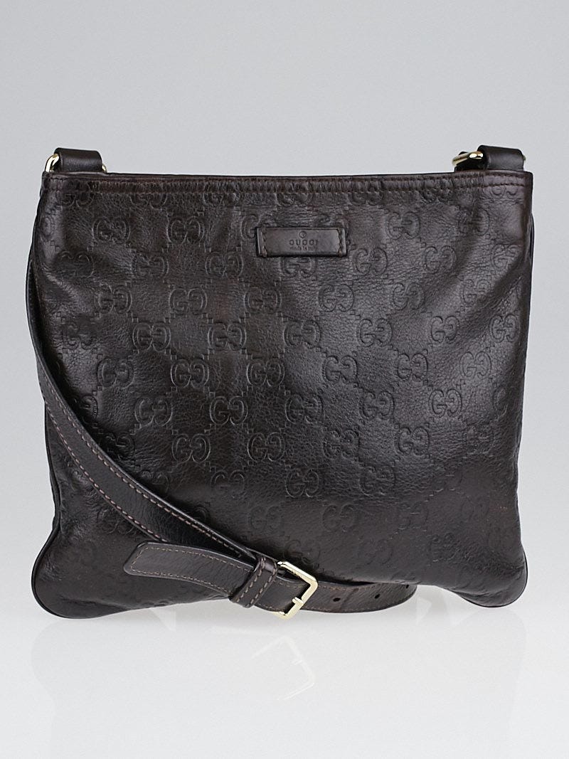 Gucci Chocolate Guccissima Leather Small Messenger Bag | Yoogi's