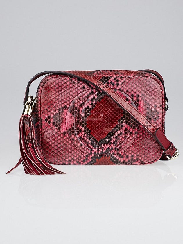 Gucci Pink Python Soho Disco Small Shoulder Bag