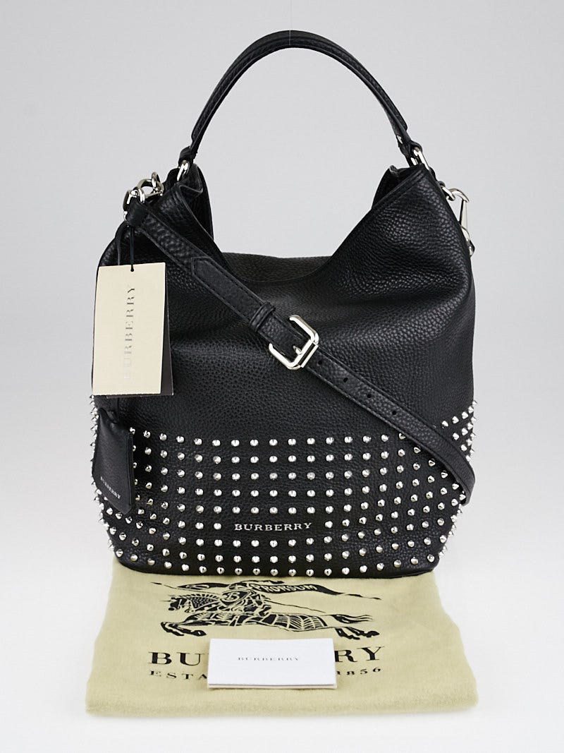 Burberry Black Leather Medium Studded Susanna Hobo Bag Yoogi s Closet