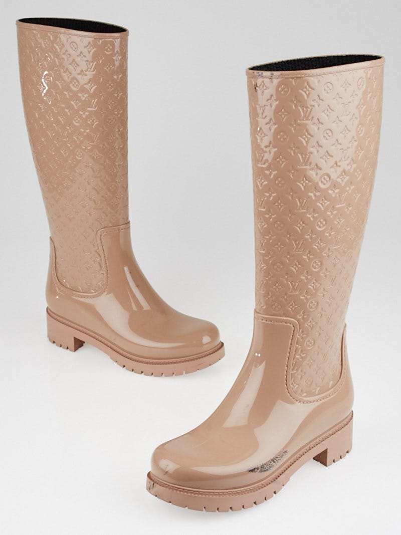 Louis Vuitton Rose Monogram Rubber Splash Rain Boots Size 5.5 36