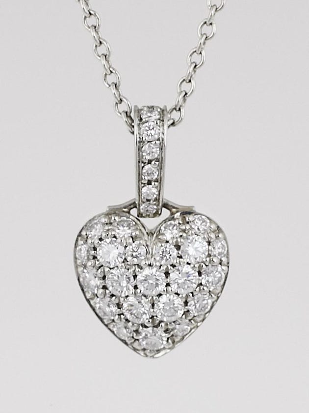 Tiffany & Co. Platinum and Pave Diamond Heart Necklace