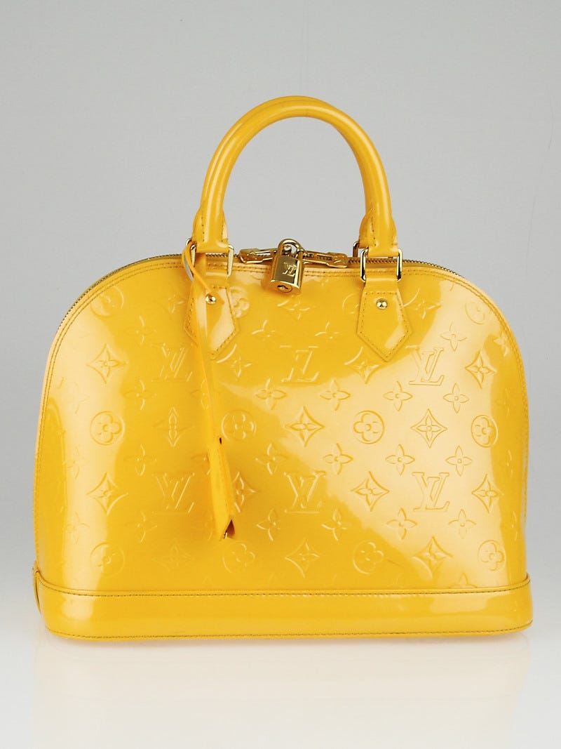 Louis Vuitton Jaune Passion Monogram Vernis Alma PM Bag | Yoogi's