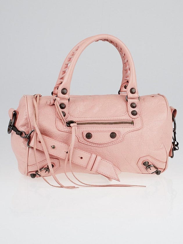 Balenciaga Rose Peche Lambskin Leather Mini Twiggy Bag